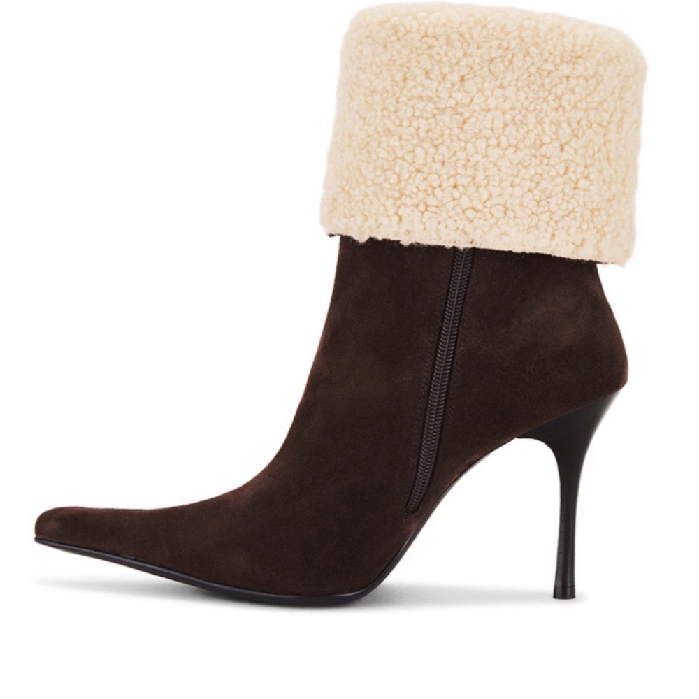 Jeffrey Campbell Suede Ankle Brown Burr Boots